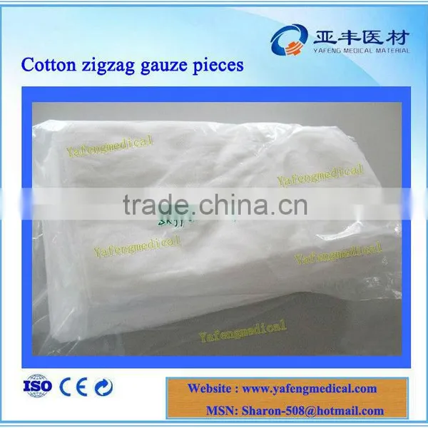 Bleached White Hemostatic Zigzag Wound Gauze