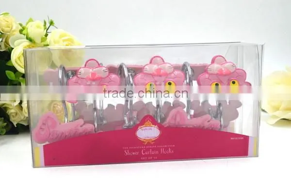 Pink Sphere Polyresin Bathroom Shower Curtain Hooks photo-6