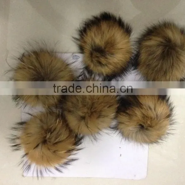 Factory Wholesle 100% Genuine Raccoon Pom Pom Fur Balls for Shoes Ornament photo-2