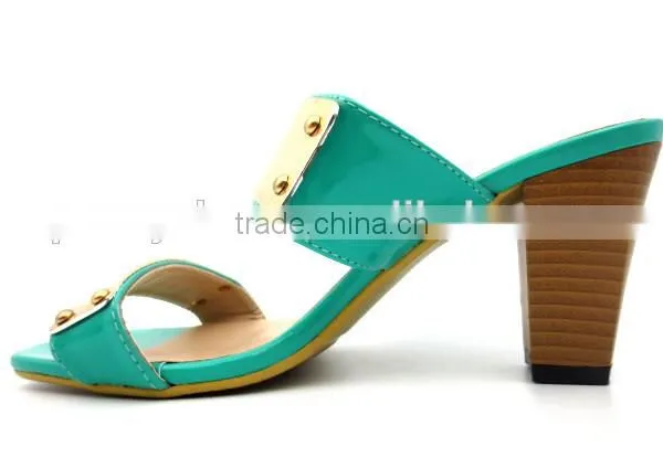 New Fashion Hot Sell Green With Gold Office Slipper photo-4