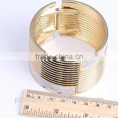 New Punk Gold Plated Bangle Jewelry Sticker Color Wider Cuff Bracelets For Women photo-3