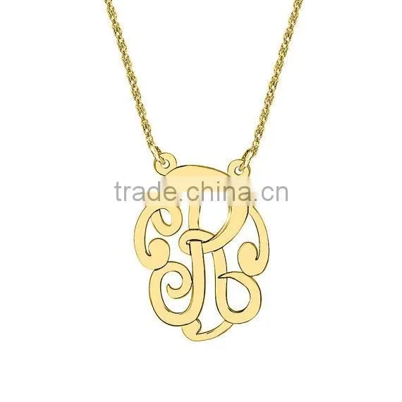 Personalized Monogram Necklace Custom Jewelry Any Initial Monogram Necklace Letter Pendant photo-3