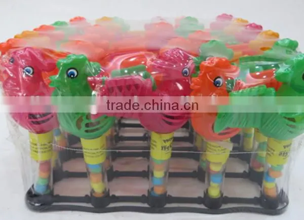 Harmonica rooster whistle toy with candy