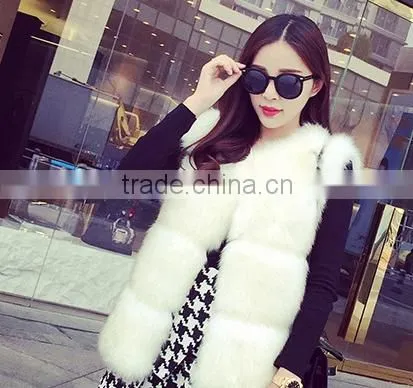 Fashion Woman Fox Fur Vest Without Collar photo-3