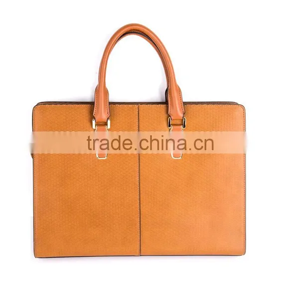 Mens Top Layer Real Cow Leather Shoulder Briefcase 14 Inch Laptop Bag Tote Bag photo-2