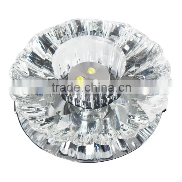 3W AC85-265V LED Spot Light 210LM Crystal Shade +Stainless Steel Chassis for Corridor Washroom photo-2