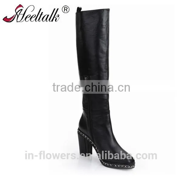 Top Quality OEM ODM Custom High Heel Knee High Boots Italian Leather Boots photo-3