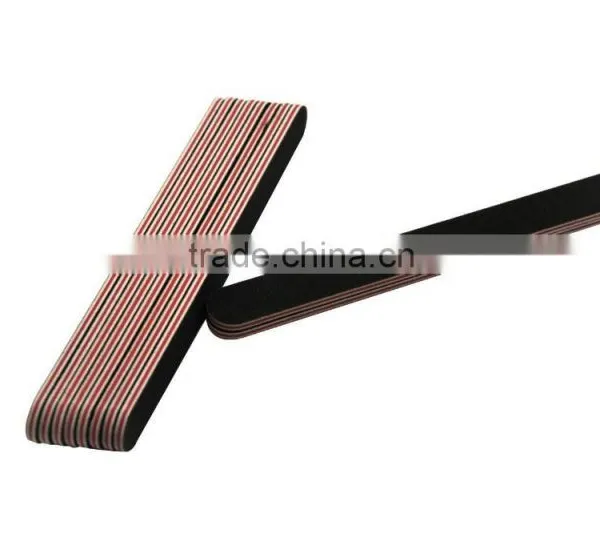 Black Double Emery Board Sand Paper Polish File Thin Manicure Nail File photo-3