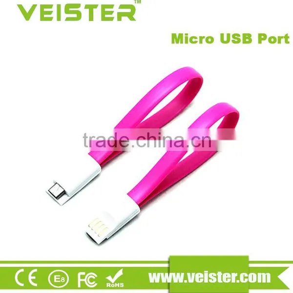 Veister New Design Magnet Flat Short 22CM 5 Pin USB Data Charger Cable Cord For HTC Samsung photo-6