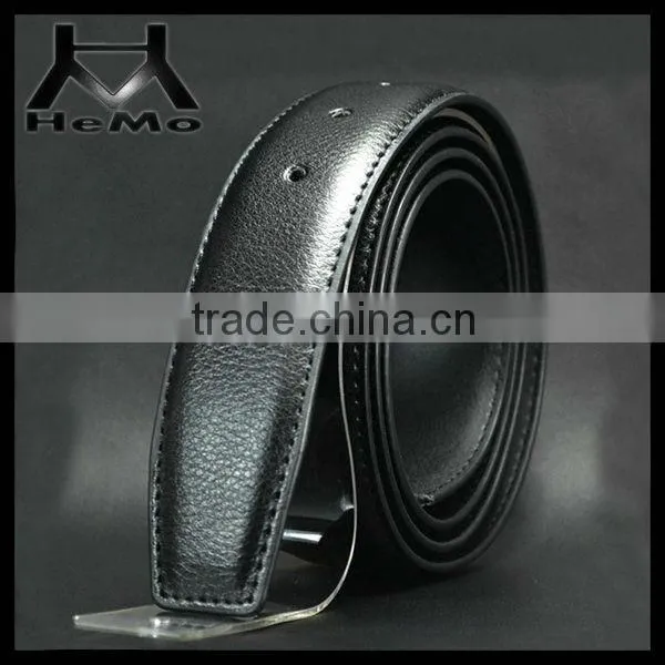 Film Wrapped Second Layer Cowhide Black Leather Belt Strap