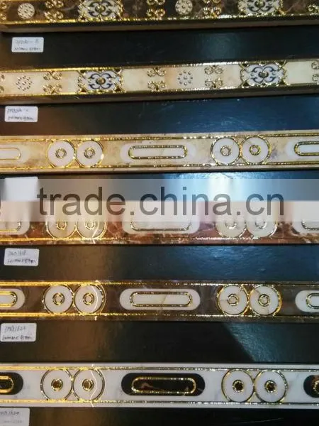 Porcelain Golden Decorative Wall Border 600x45MM photo-2