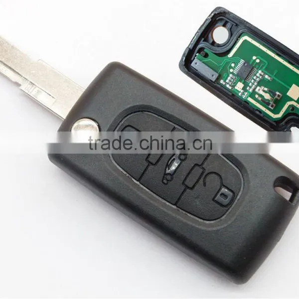 Factory OEM Remote Key for Citroen 3 Button Flip Car Key Shell With 206 Blade 433MHz ID46 Transponder Chip