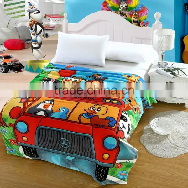 100% Polyester Embroidery Logo Custom Design Cozy Warm Printed Micro Plush Fleece Blanket