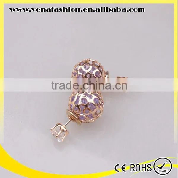 Double Faced Handmade Crystal Earring, Crystal Ball Earrings Quality Choice photo-4