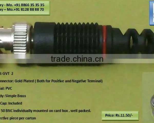 BNC PIN CONNECTOR Gold plated for CCTV Camera