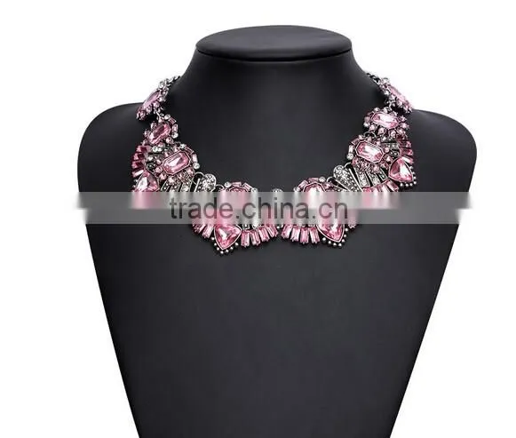 Alloy Flower Crystal Acrylic Hot Fashion Women Jewelry Necklace Chain Statement photo-5