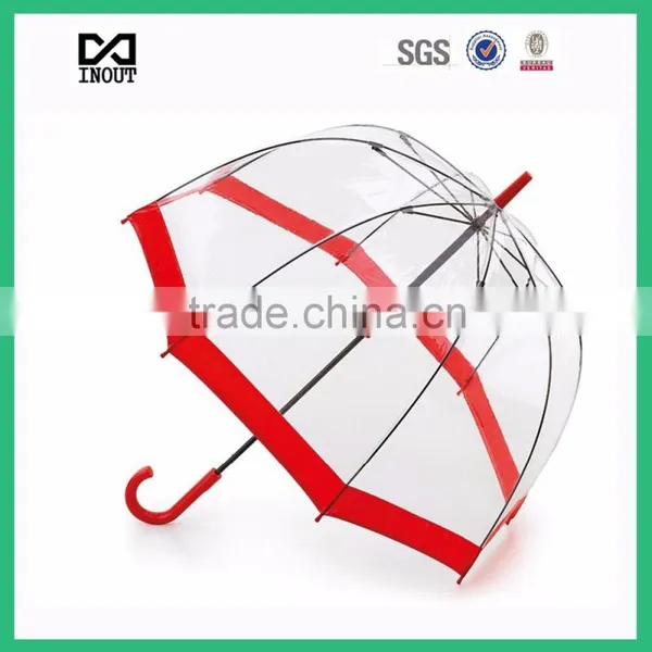 KING Wholesale Cheap POE Fabric Transparent Umbrella