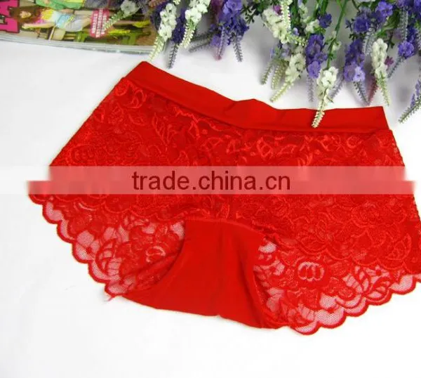 2015 Wholesale New Fashion Sexy Underwear, Women Lace Hollow Out Underwear Red photo-2