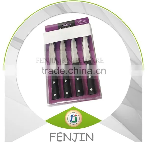 4PCS Clam Shell Package POM Serrated Steak Knife Set
