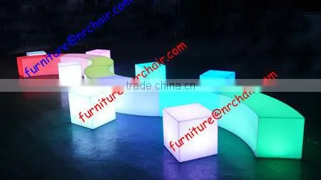 Shanghai Event Rental Furniture Acrylic Lounge LED Light Sitting Cube Seat photo-2