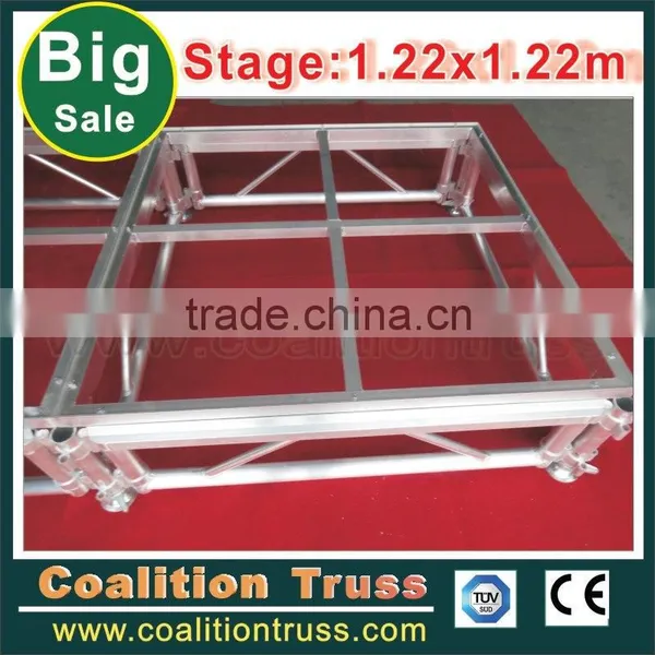 1.22x1.22m Outdoor Movable Assembly Glass Aluminum Stage photo-5