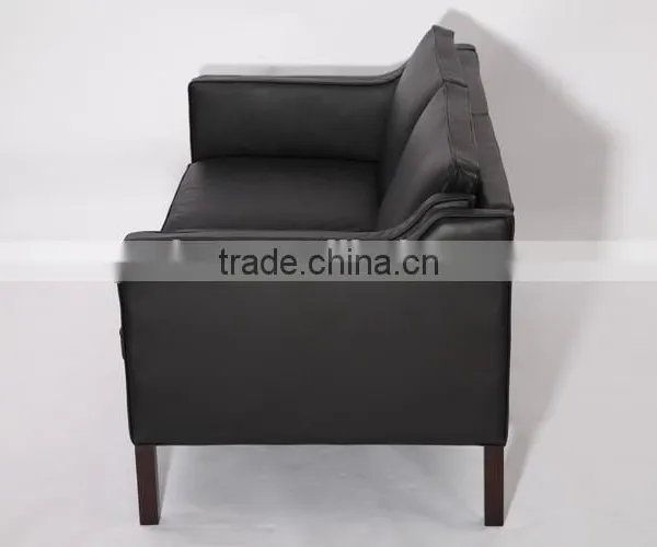 Black Modern Luxury Borge Mogensen Solid Wood Frame Sofa 2 Seater photo-4