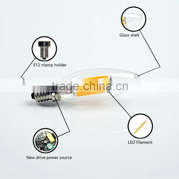 Clear Vintage Retro C35 E12 E14 Energy Saving Chandelier 4w 5w Edison Led Lights Led Bulb photo-5