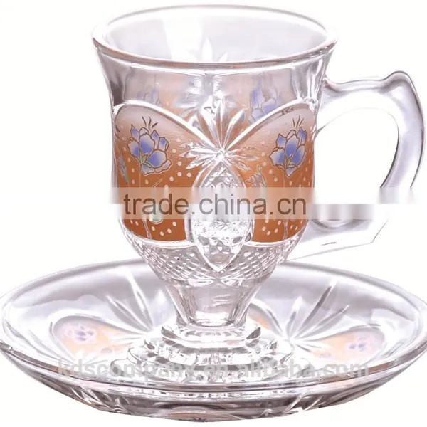 Glass Cup Set, High Quality Coffee Set, Bulk Tea Cups and Saucers Cheap photo-4