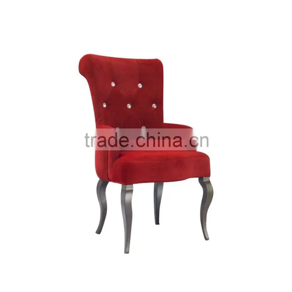 Velvet Fabric Oval Back Dining Chair YA70125 photo-4