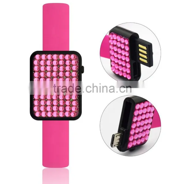 Low Price Wearable Usb Cable Purple Bracelet Usb Micro Data Cable for Iphone photo-2