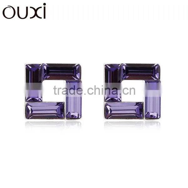 2014 Fashion Jewelry 925 Sliver Stud Earrings Square Studs Y20116