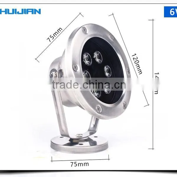 6w 24v LED Underwater Flood Light IP68 Waterproof Landscape Fountain Light Warm White