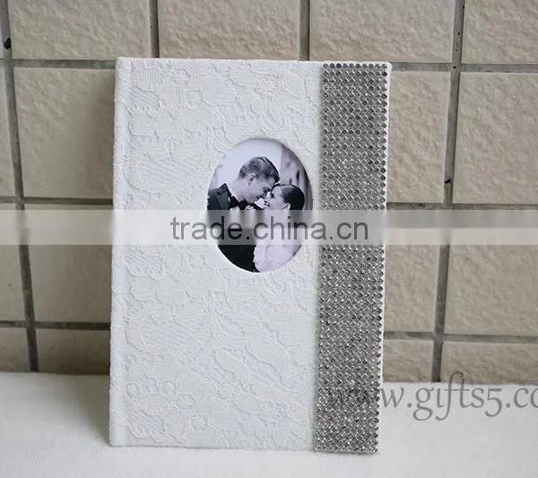 Vintage Wedding Guest Book in White photo-3