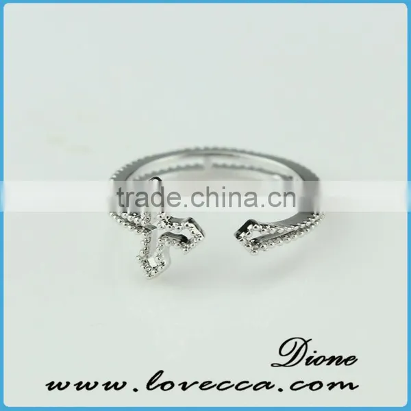 Micro Pave Setting Ring Cubic Zircon Cute Star Shape Jewelry Ring Wholesale photo-2