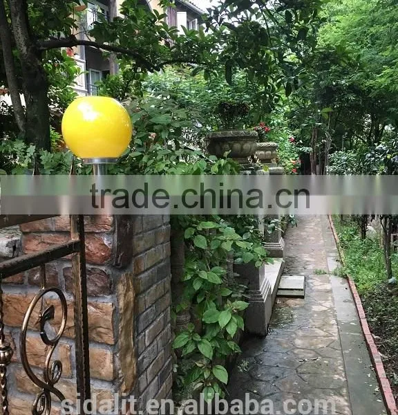 2016 White 20cm Round/circle Multiple-function Stainless Steel Pedestal Solar Pillar Light photo-5