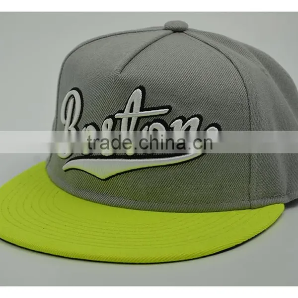 Fashion 5 Panel Snapback Cap/hat Black 3D Embroidery Baseball Cap photo-4