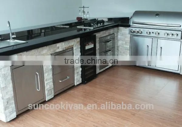 Barbecue Island, Stone & Stainless Steel