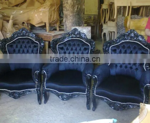 Baroque Black Armchair Barroco Meuble