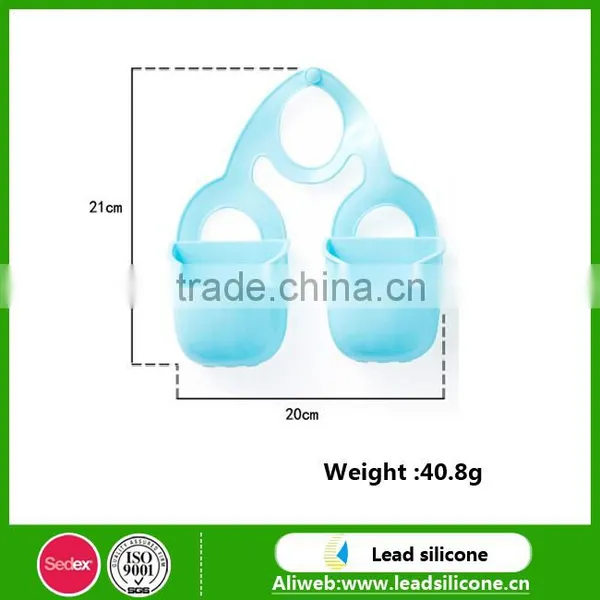 Creative Saving-space Silicone Double Groove Wall Hang Bags photo-3