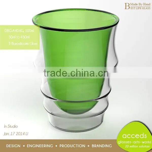DBG-H20-400 400ml Popular Borosilicate Double Wall Glass Drink Cup photo-2
