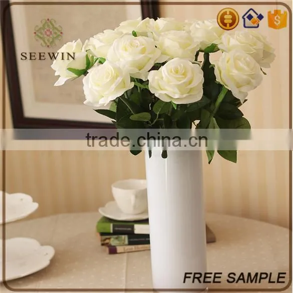 Table Centerpiece Single Stem White Rose Artificial Flower photo-2