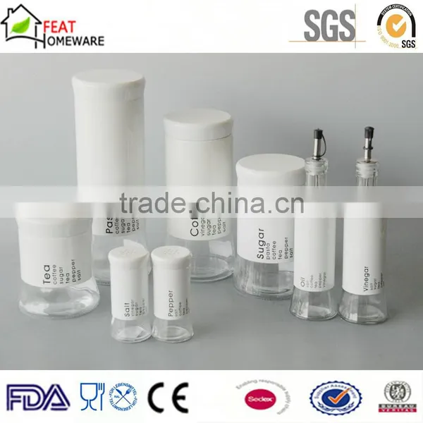 High Quality Glass Seasoning Salt Pepper Canister Storage Jar Sets