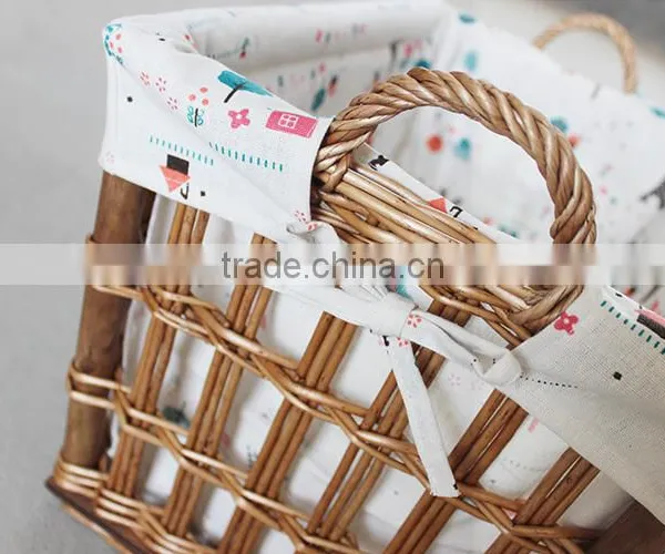 Home Storage Nested Wicker Knitting Baskets With 2 Side Handles photo-4