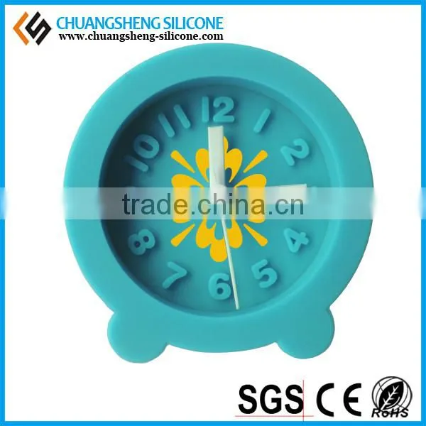 Round Shaped Candy Color Silicone Alarm Clock photo-3
