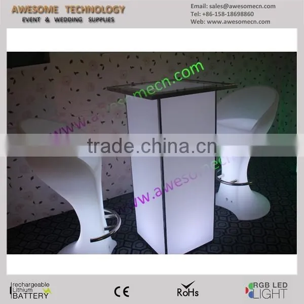 Fancy Luminous Led Acrylic Cocktail Table and Chair for Sale photo-2