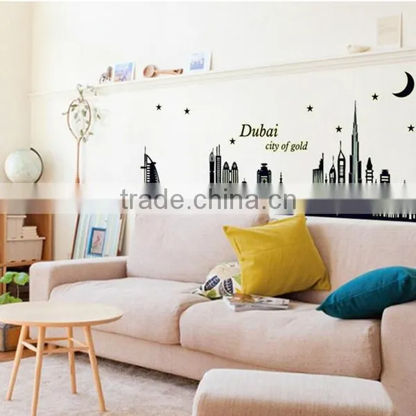 Fashion Decorative DIY Wall Sticker , Dubai's Silhouette Noctilucent Stick Sitting Room Wall Stickers TV Setting Post photo-4