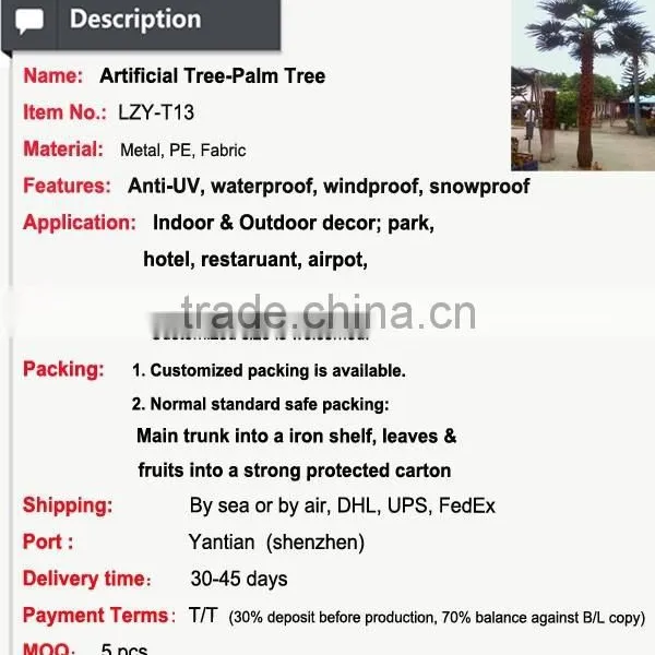 Factory Direct Sale Decorative Artificial Palm Tree Artificial Tree photo-2