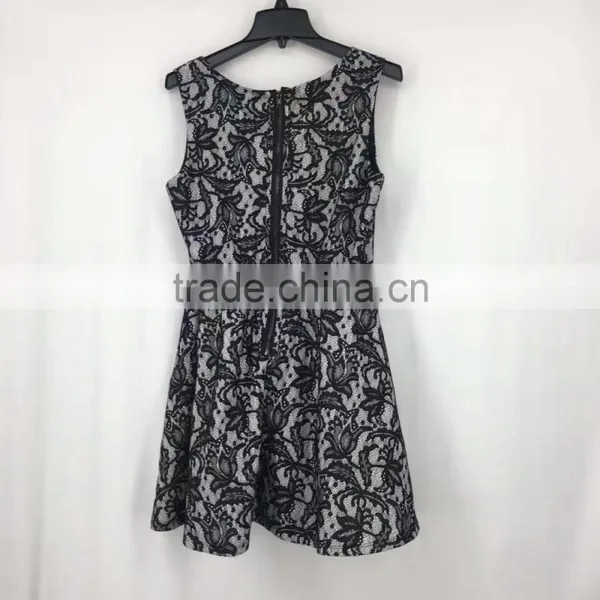 Ladies Stock Garment Sleeveless Black Sexy Prom Party Dress photo-6