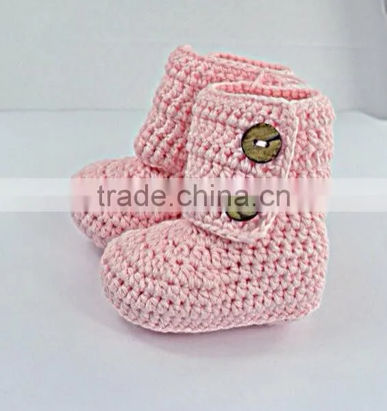 Wholesale Baby Shoes Crochet Kid Shoes Warm Winter Snow Pink Knitting Shoes photo-2