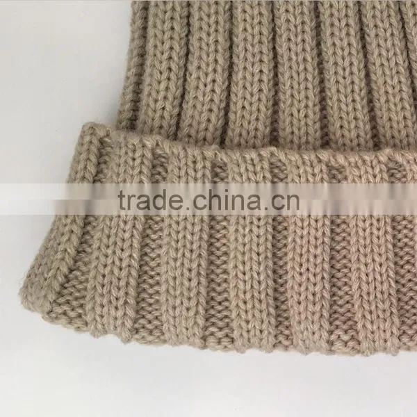 Myfur Wholesale Beanie Knit Hats With Fox Fur Pom Poms Wool Winter Hats photo-5